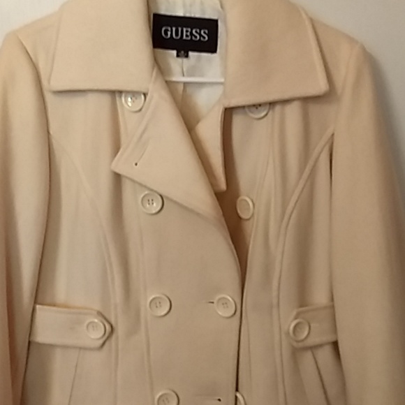 Lovely off-white wool blend Guess jacket medium - Picture 2 of 5